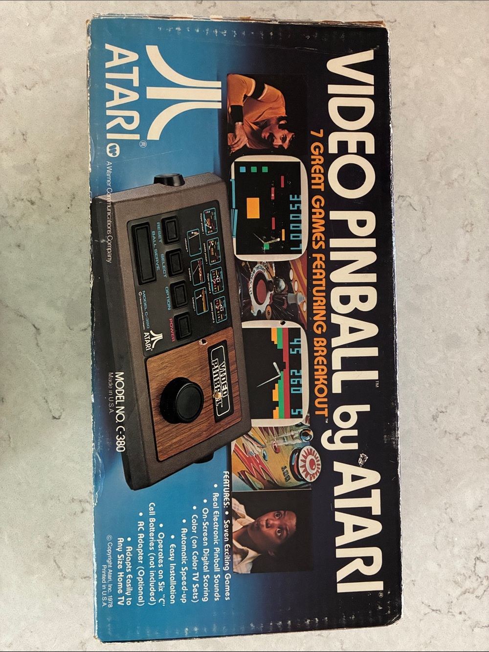 Atari Video Pinball Console in Black with Woodgrain Accent
